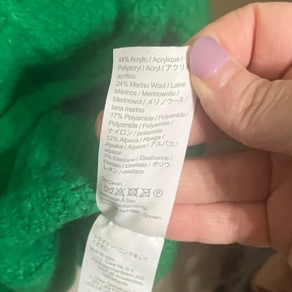 J. Crew Vibrant Green Cable Knit Cardigan wool blend - Picture 4 of 5